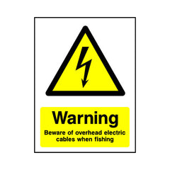 Warning - Beware Of Overhead Cables When Finishing - Portrait Sign EH061 EH PT1
