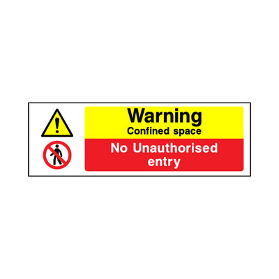 Warning - Confined Space - No Unauthorised Entry - Landscape Sign MTP012 MTP LN3
