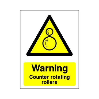 Warning - Counter Rotating Rollers - Portrait Sign MW028 MW PT1