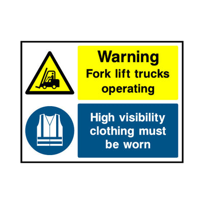 Warning - Fork Lift Trucks Operating - Landscape Sign GS030 GS LN1
