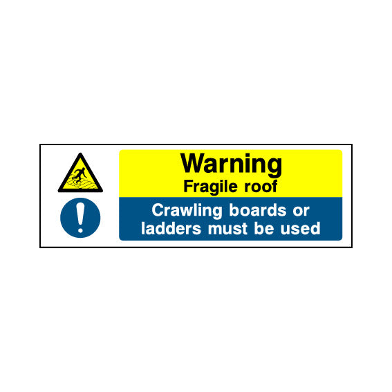 Warning - Fragile Roof - Crawling Boards Or Ladders Must Be Used ...
