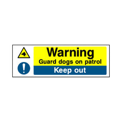 Warning - Guard Dogs On Patrol - Keep Out - Landscape Sign S019 SE LN3