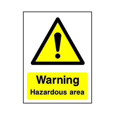 Warning - Hazardous Area - Portrait Sign GW074 GW PT1