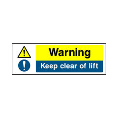 Warning - Keep Clear Of Lift - Landscape Sign GS008 GS LN3
