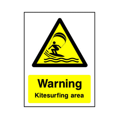 Warning - Kitesurfing Area - Portrait Sign WS051 WS PT1