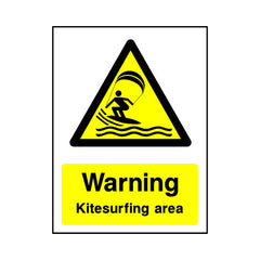 Warning - Kitesurfing Area - Portrait Sign WS051 WS PT1