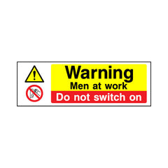Warning - Men At Work - Do Not Switch On - Landscape Sign MTP039 MTP LN3
