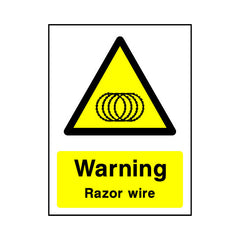 Warning - Razor Wire - Portrait Sign - PT1 CA057 CA