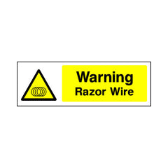 Warning - Razor Wire - Landscape Sign v2 S012 SE LN3