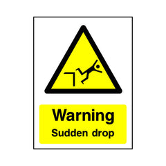Warning - Sudden Drop - Portrait Sign GW073 GW PT1