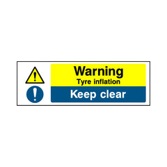 Warning - Tyre Inflation - Keep Clear - Landscape Sign v2 MTP008 MTP LN3