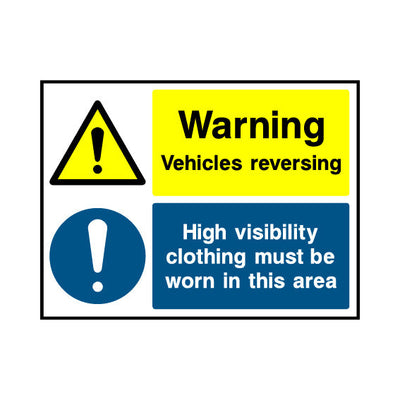 Warning - Vehicles Reversing - Landscape Sign GS032 GS LN1