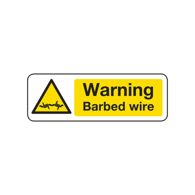 Warning Barbed Wire Sign