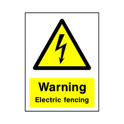 Warning Electric Fencing - Portrait Sign - PT1 CA055 CA