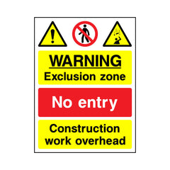 Warning Exclusion Zone - No Entry - Portrait Sign - PT1 CN126 CN