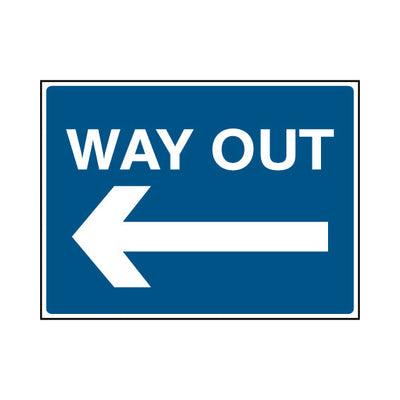 Way Out (Arrow Left) - Landscape Sign P063 PA LN1