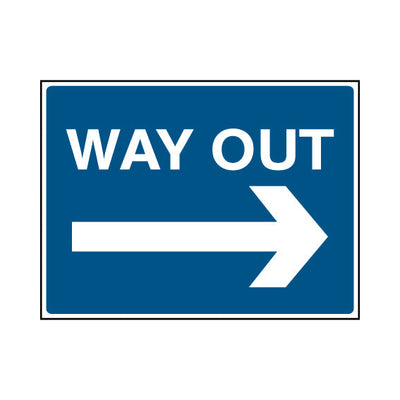 Way Out (Arrow Right) - Landscape Sign P064 PA LN1