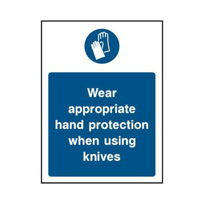 Wear Appropriate Hand Protection When Using Knives - Portrait Sign FPH007 FPH PT1