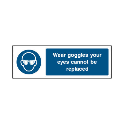 Wear Goggles Your Eyes Cannot Be Replaced - Landscape Sign PPE005 PPE LN3