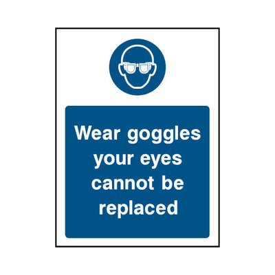 Wear Goggles Your Eyes Cannot Be Replaced - Portrait Sign PPE029 PPE PT1