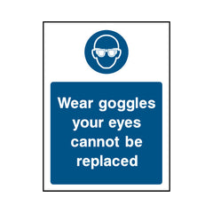 Wear Goggles Your Eyes Cannot Be Replaced - Portrait Sign PPE029 PPE PT1