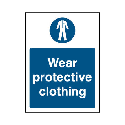 Wear Protective Clothing - Portrait Sign PC009 PC PT1