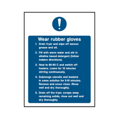 Wear Rubber Gloves Info - Portrait Sign FPH022 FPH PT1