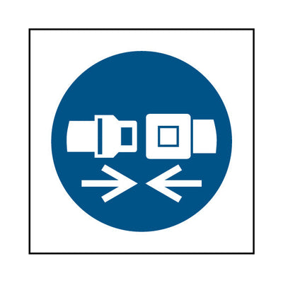 Wear Safety Belts - Belt Icon - Square Sign PPE057 PPE SQ1