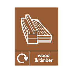 Wood & Timber Recycling With Alternative Large Icon - Portrait Sign - PT1 BMR040 BMR