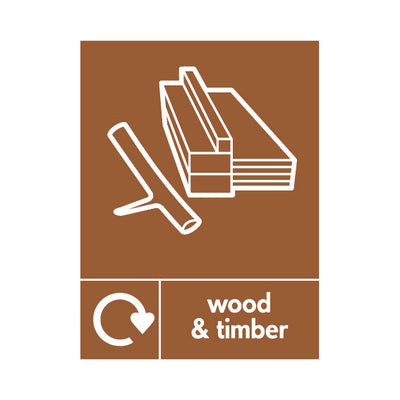 Wood & Timber Recycling With Large Icon - Portrait Sign - PT1 BMR039 BMR