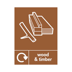Wood & Timber Recycling With Large Icon - Portrait Sign - PT1 BMR039 BMR