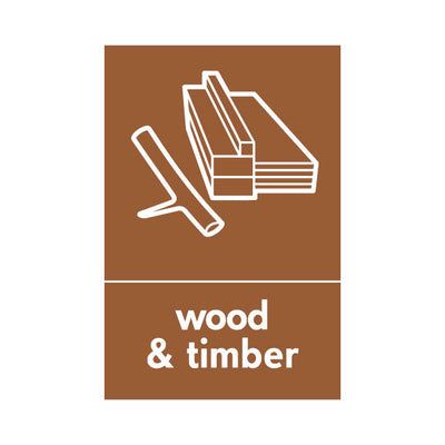 Wood & Timber With Alternative Large Icon - Portrait Sign - PT1 BMR033 BMR