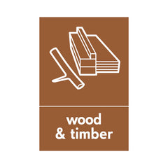 Wood & Timber With Alternative Large Icon - Portrait Sign - PT1 BMR033 BMR
