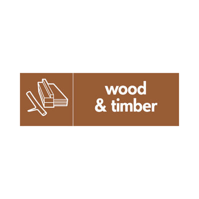 Wood & Timber With Icon - Landscape Sign - LN3 BMR012 BMR