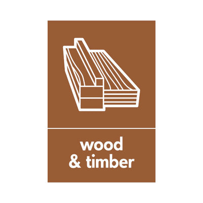 Wood & Timber With Large Icon - Portrait Sign - PT1 BMR032 BMR