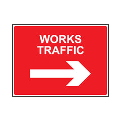 Works Traffic (Arrow Right) - Landscape Sign ST026 ST LN1