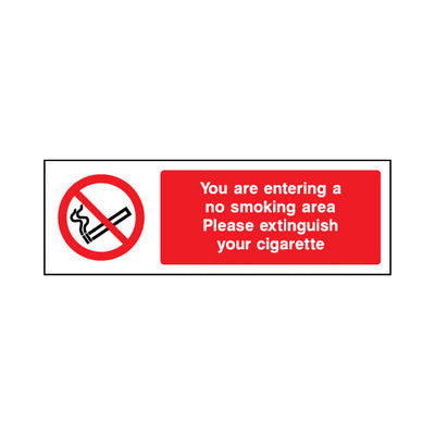 You Are Entering A No Smoking Area Please Extinguish Your Cigarette - Landscape Sign SP017 SP LN3