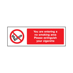 You Are Entering A No Smoking Area Please Extinguish Your Cigarette - Landscape Sign SP017 SP LN3