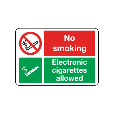 No Smoking - Electronic Cigarettes Allowed Sign