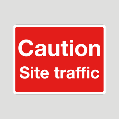 Caution site traffic sign