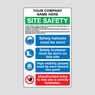 Site Safety PPE equipment sign